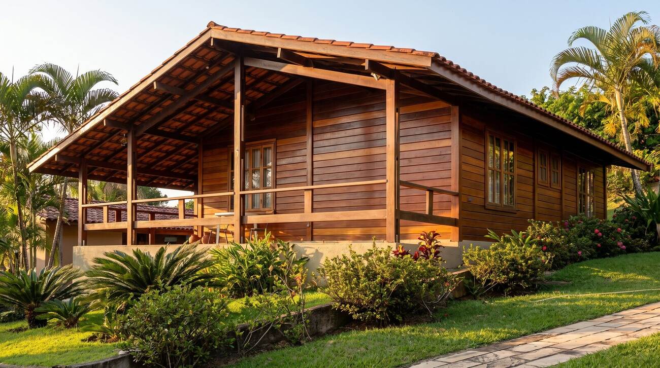 Casa MODULAR ao entardecer